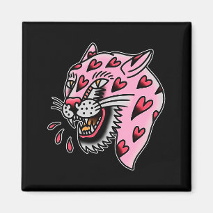 Íman Pantera Rosa X Coração Amor Tradicional Flash Prêm
