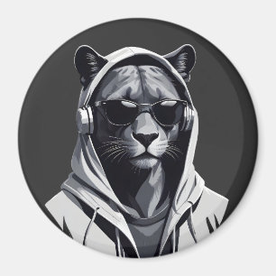 Íman Panther Vestindo Hoodie Engraçado Caráter Legal do