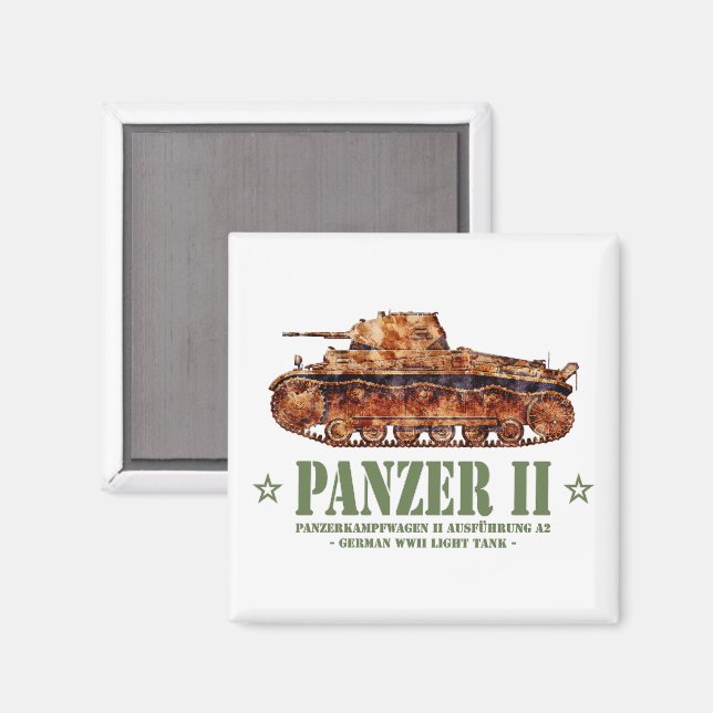 Íman Panzer II A2 Guerra Mundial 2 Tanque alemão leve (Front/Back)