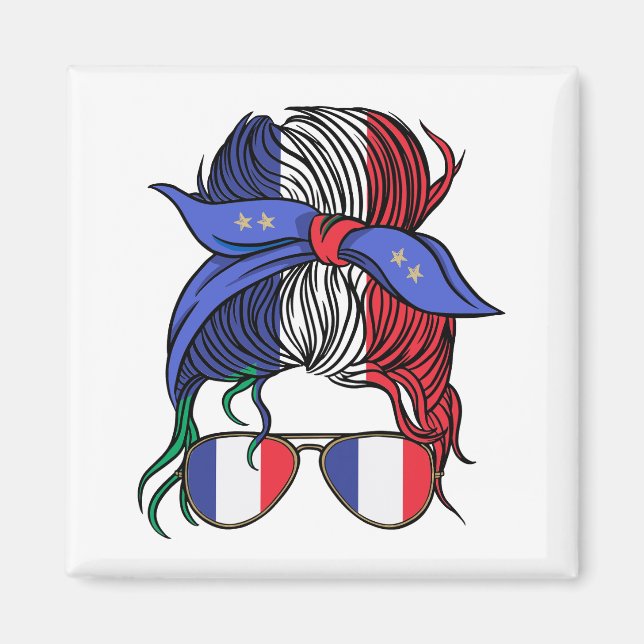 Íman Pão bagunçado com bandeira francesa (Frente)