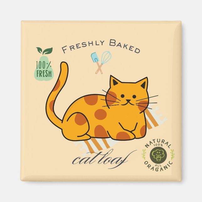 Íman Pão de Gato Engraçado (Frente)