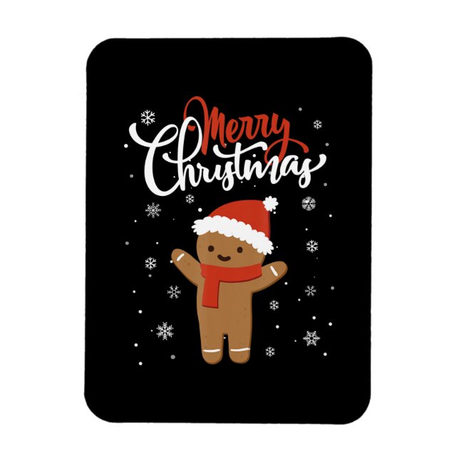 Íman Pão de gengibre de natal feliz | biscoito de natal (Vertical)
