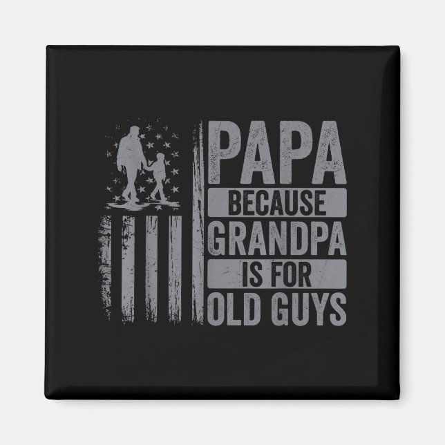 Íman Papa Art For Grandpa Men From Grandkids Granddaugh (Frente)