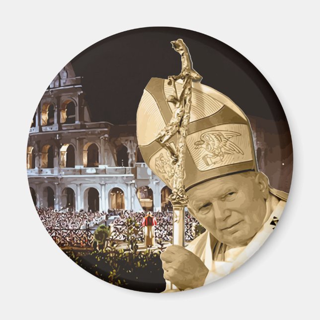 Íman Papa João Paulo II Bênção Magneta (Frente)