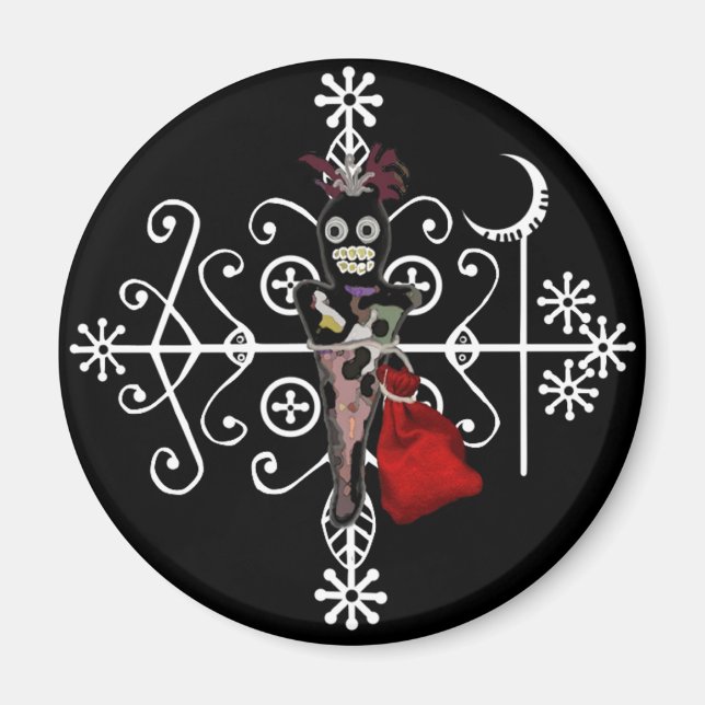 Íman Papa Legba Voodoo Doll Veve Magnet (Frente)