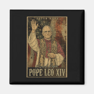 Íman Papa Leo Xiv 14 Primeiro Papa Americano Flag Vin