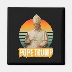 Íman Papa Trump Engraçado Trump Vaticano Cristão Retro 