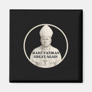 Íman Papa Trump Engraçado Trump Vaticano Cristão Retro 