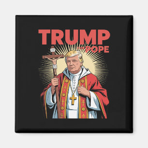 Íman Papa Trump Engraçado Trump Vaticano Cristão Retro 