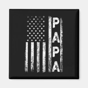 Íman Papa Vintage American Flag Dia de os pais 4 De Jul