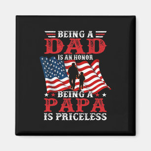 Íman Papa Vintage American Flag Dia de os pais 4 De Jul