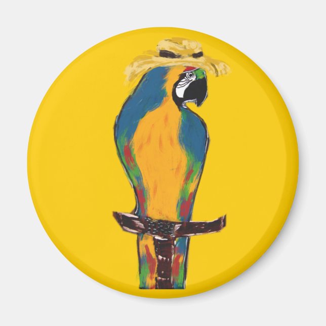 Íman Papagaio Azul e Amarelo (Frente)