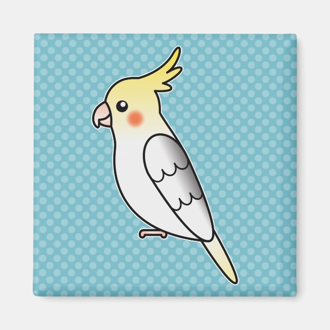Íman Papagaio Cacatua Cartoon Manchado (Frente)