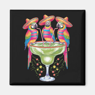 Íman Papagaio Cinco De Maio Divertido Bebendo Festa Mex
