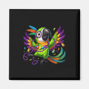 Íman Papagaio de Mardi Gras - Pássaro de Festa Alegre