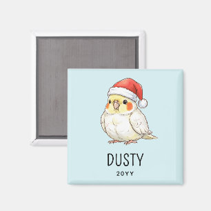 Íman Papagaio-do-cerrado de Natal Personalizado Usando
