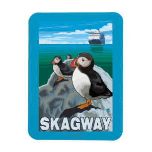 Íman Papagaio-do-mar & navio de cruzeiros - Skagway,