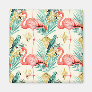 Íman Papagaio Flamingo Tropical da Selva