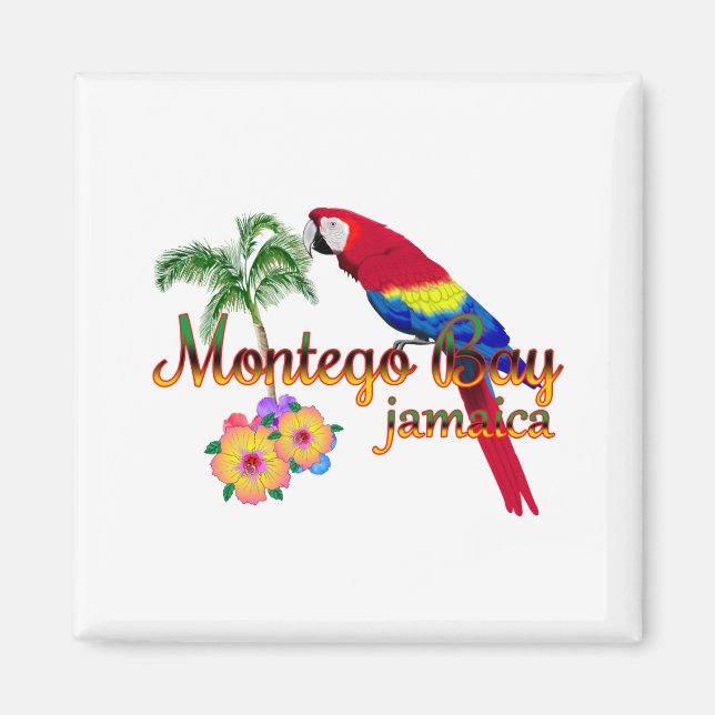Íman Papagaio Tropical de Montego Bay Jamaica (Frente)