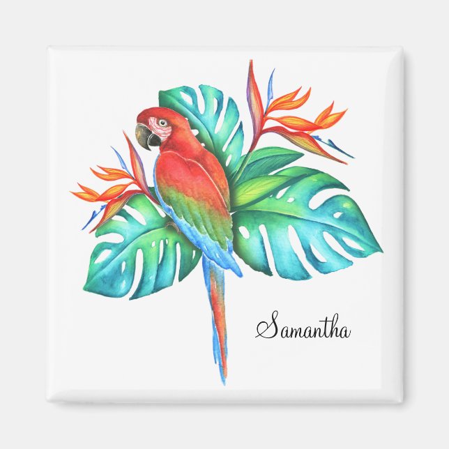 Íman Papagaio Tropical Personalizado (Frente)