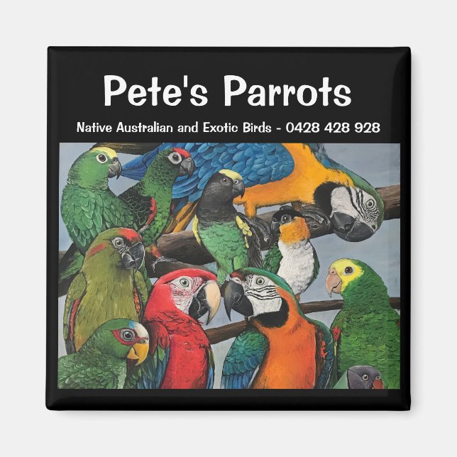 Íman Papagaios de Pete - Magnetos nativos e exóticos (Frente)