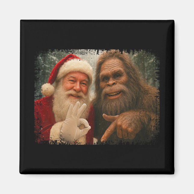 Íman Papai Noel 67 Engraçado Com Bigfoot Seis Sete 6 7  (Frente)