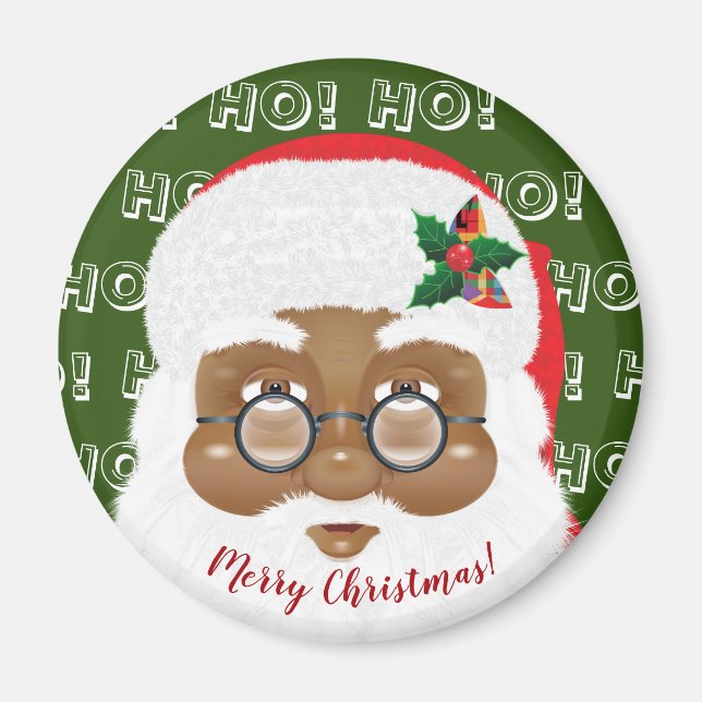 Íman Papai Noel Afro-Americano Feriado de Natal (Frente)