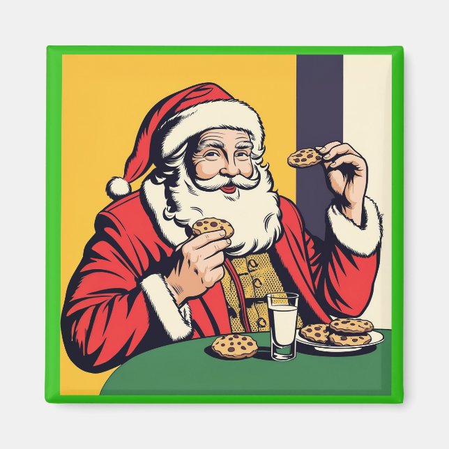 Íman Papai Noel Aproveitando Um Snack (Frente)
