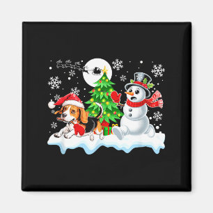 Íman Papai Noel Beagle Boneco de Neve Amigos Correndo N