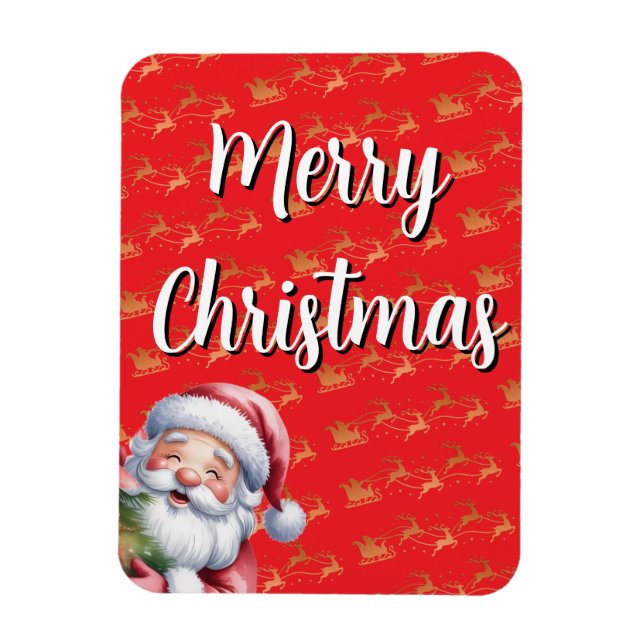 Íman Papai Noel Bonito e Divertido & Tipografia (Vertical)