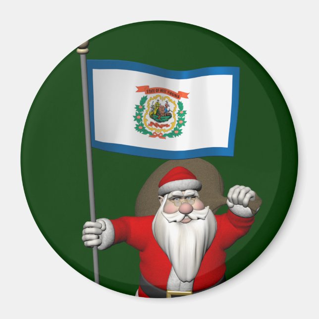 Íman Papai Noel Com Alferes Da Virgínia Ocidental (Frente)