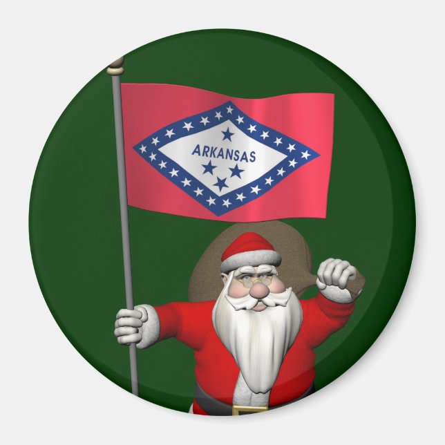 Íman Papai Noel Com Alferes De Arkansas (Frente)