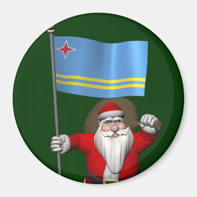 Íman Papai Noel Com Alferes De Aruba (Frente)