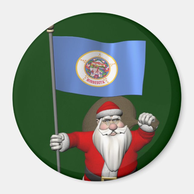 Íman Papai Noel Com Alferes De Minnesota (Frente)