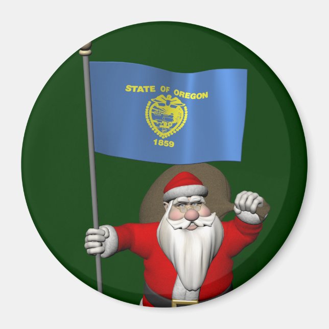 Íman Papai Noel Com Alferes De Oregon (Frente)