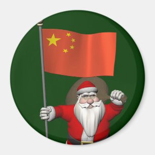 Íman Papai Noel Com Bandeira Da China