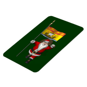 Íman Papai Noel Com Bandeira De New Brunswick CDN
