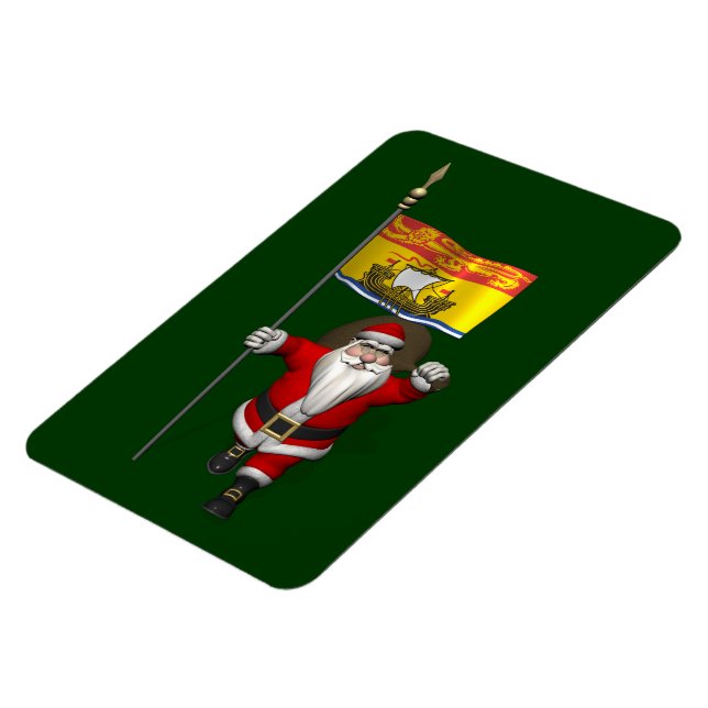 Íman Papai Noel Com Bandeira De New Brunswick CDN (Left Side)