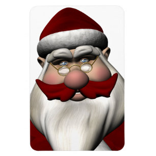 Íman Papai Noel com bigode vermelho
