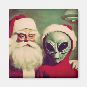 Íman Papai Noel com o Natal de OVNI de Alienígena Espac