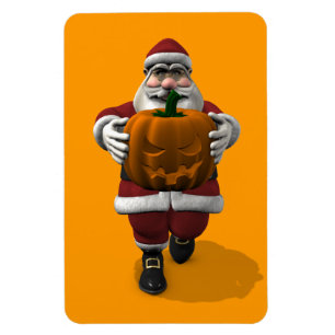Íman Papai Noel com um Grande Abóbora