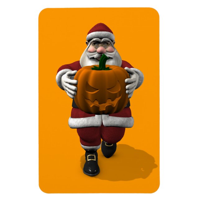 Íman Papai Noel com um Grande Pumpkin (Vertical)