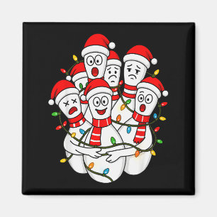 Íman Papai Noel de boliche engraçado de Natal time de h