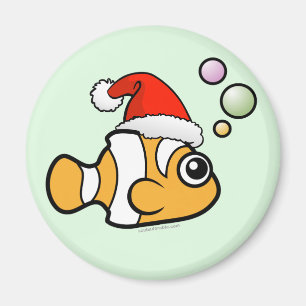 Íman Papai noel de Clownfish dos desenhos animados