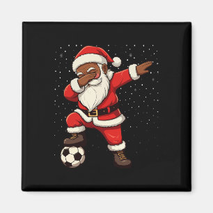 Íman Papai Noel de Futebol Dabbing Afro-Americano Natal