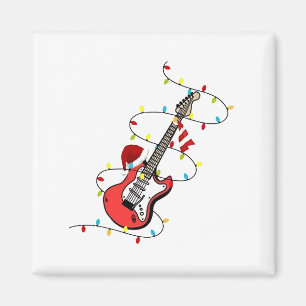 Íman Papai Noel de Guitarra Elétrica Música Natal Amant