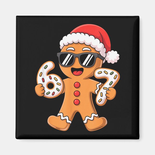 Íman Papai Noel de Pão de Mel com Óculos de Sol Seguran (Frente)