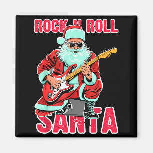 Íman Papai Noel de Rock N Roll Tocando Violão Natal