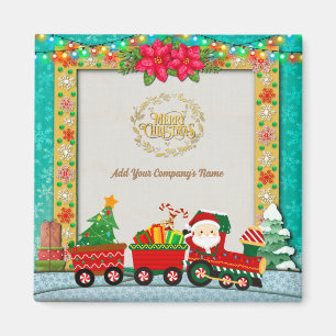 Íman Papai Noel de Trem com Presentes e Árvore de Natal