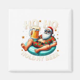 Íman Papai Noel de Verão Segure Minha Cerveja Natal Ócu